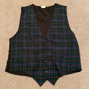 Vintage plaid suit vest